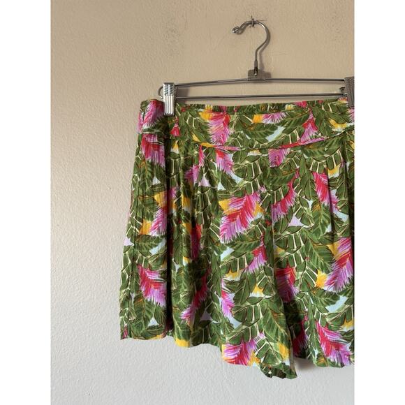 Forever 21 Pull On Shorts Size Medium Tropical Print Elastic Waist Colorful Boho - Picture 3 of 7